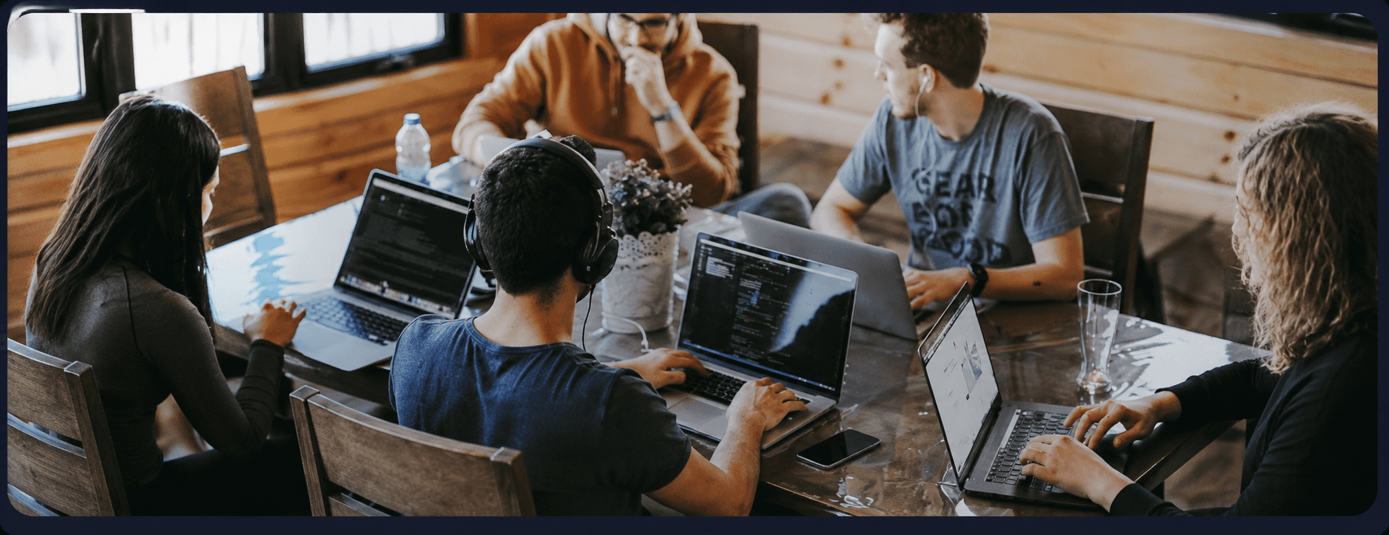 Corporate team discussion in modern office